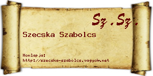 Szecska Szabolcs névjegykártya