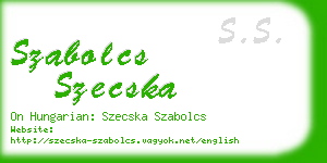 szabolcs szecska business card